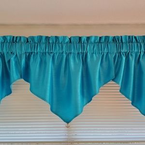 Teal Blue Nautical Valance Curtain Set